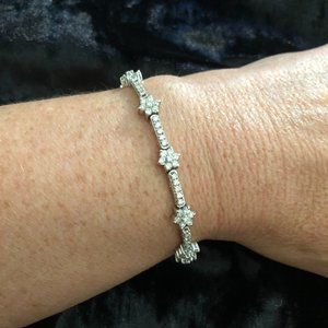 14K Solid White Gold Diamond Tennis Bracelet